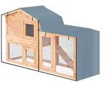 Robuste Abdeckung für Kaninchenstall mit verstellbarem Saum für Windwiderstand Käfigabdeckung Doppelschicht Kaninchenkäfig Staubschutz