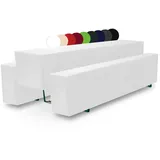 Beautissu Comfort M Biertischhusse 70cm & Polster Weiß 5tlg