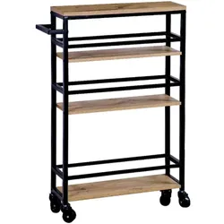 KESPER Nischenwagen, schwarz 50 x 15 cm / Höhe: 81 cm, Material: Faserplatte /Metall