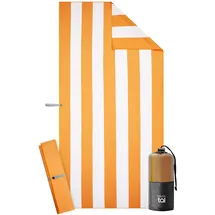 Blumtal Handtuch 90 x 180 cm Gelb/Weiß gestreift