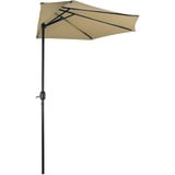 Sonnenschirm Gartenschirm Sonnenschutz halbrund beige Ø / Breite 300x156 cm