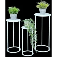 Art-Pol DanDiBo Blumenhocker Metall Weiß Rund Blumenständer Beistelltisch 96483