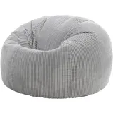I.C.O.N. icon Sitzsack Grau, Sitzsack Erwachsene mit Füllung, Bean Bag, Cord Sessel, Lounge Sessel, Lounge Stuhl, Schlafzimmer, Wohnzimmer, Wohnzimmer Möbel