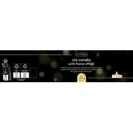 Lumineo LED Wachskerze 19 cm Ø 7 cm weiß