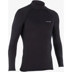 Surf-Shirt Top 900 Langarm Fleece Herren schwarz, schwarz, XL