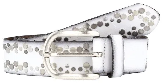 Vanzetti Nietengürtel Leder 80 cm weiss