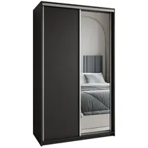 masseno Schwebetürenschrank TAVI 120 x 205 x 60 cm Schwarz