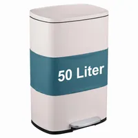 Relaxdays Mülleimer Küche 50 l Beige