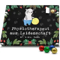 Mr. & Mrs. Panda Schoko Adventskalender Physiotherapeut Leidenschaft - Schwarz - Geschenk, Mitarbeiter, Abschied, Arbeitskollege, Schokoladen Adven... - Schwarz