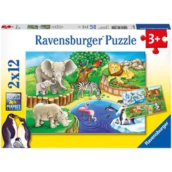 Ravensburger Tiere im Zoo Puzzle 2x 12 Teile 4005556076024 Ravensburger