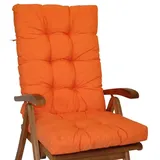 Rattani Hochlehnerauflage Polster für Gartenstuhl Hochlehner Auflage Sylva Gr 120 x 50 cm orange, Material Uni Living orange orange
