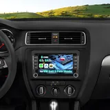 CAMECHO Android 15 Qualcomm Octa Core 4G+64G Autoradio für VW Golf 5 Golf 6 Polo Skoda mit Carplay Android Auto Navi Dual WiFi 7-Zoll Bildschirm mit Navi Bluetooh5.1