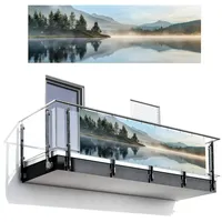 MuchoWow Balkon-Sichtschutz, Hellblau, Kunststoff, Rechteckig, 300x100 cm, Sonnen- & Sichtschutz, Sichtschutz Garten, Balkon Sichtschutze