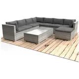 Brast XL Polyrattan Loungemöbel PLEASURE grau