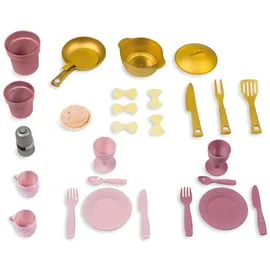 Smoby Spielküche Fleur – Kinderküche im modernen Loft-Stil mit Kochfeld, Ofen, Kühlschrank & 27 Zubehörteilen, für Kinder ab 3 Jahren