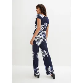 bonprix Jumpsuit mit Bindeband, blau, Gr.36/38 (S), eleganter Jumpsuit