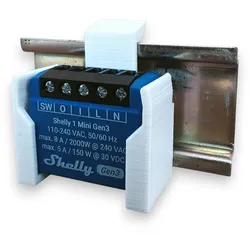 Hutschienen-Halterung für Shelly Plus Mini, Shelly Mini Gen3, Shelly Mini Gen4