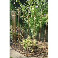 KUHEIGA Beetzaun Metall Steckzaun Rost Breite 120cm verlängerbar Metallzaun Zaunelement