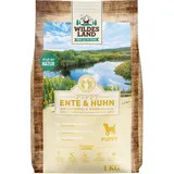 Wildes Land Hunde-Trockenfutter Puppy Ente und Huhn 1 kg