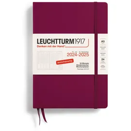 Leuchtturm1917 Akademischer Wochenplaner Medium A5 Rot 2025
