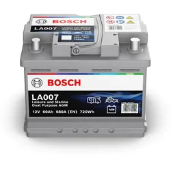 Bosch LA007 Dual AGM Starter-, Versorgungsbatteriebatterie 12V 60Ah 680A