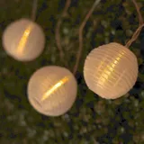 Lumiled Solar außen 20x LEDs 7,6 M Solarlichterkette Außenleuchte Kugel IP44 Warmweiß 3000K blinkend Ostern Laternen Solar...