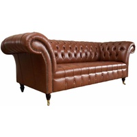 JVmoebel Chesterfield-Sofa, Sofa Dreisitzer Wohnzimmer Chesterfield Klassisch Design Sofas braun
