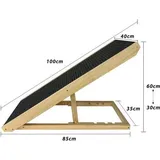 Klappbar Hunderampe Holz 100x40x60cm Hundetreppe für große Katzen und Hunde Anti-rutsch Hundeeinstiegshilfe für Bett Sofa oder Auto Haustiertreppe
