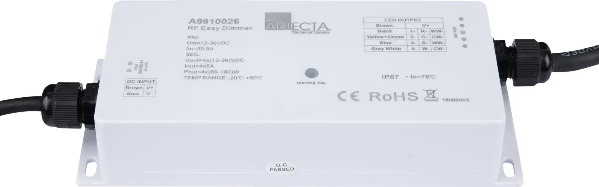 Artecta Play-XV RF Receiver Waterproof Konstantspannung, mehrfarbig