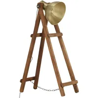 VidaXL Stehlampe Messing E27 Mango Massivholz