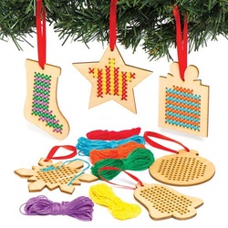 Bastelsets Kreuzstich Weihnachten (pro Set 6) Bastelaktivitäten zu Weihnachten