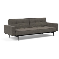 INNOVATION LIVING Schlafsofa mit Armlehnen Splitback Styletto schwarz Stoff Dark Grey