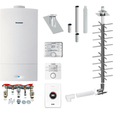 BOSCH/Junkers Gas-Brennwert-Kombitherme Cerapur ZWB 28-5 C 23, 28 kW CR 100 ohne Anschlüsse Schachteinbau + 12 m Abgas