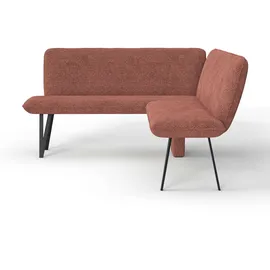 Home Affaire Eckbank HOME AFFAIRE "Mily Küchenbank, Polsterbank, Esszimmerbank, 205x164 cm", braun (chili oil, schwarz), B:205cm H:89cm T:164cm, Holzwerkstoff, Metall, Polyester, Sitzbänke, Eckbank, Moderne Bank und Farben, Sitzplatzanzahl: 5, Frei in Raum stellbar