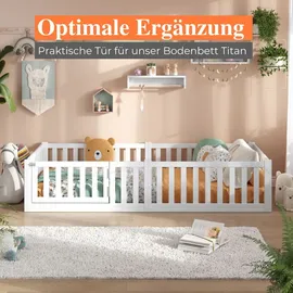 ALAVYA HOME Kinderbett TITAN 140 x 200 cm Buche massiv weiß