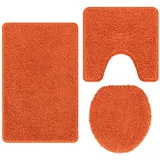 vidaXL Badematte 3 Pcs Orange 50 X 50 Cm Polypropylen Vidaxl
