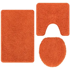 vidaXL Badematte 3 Pcs Orange 50 X 50 Cm Polypropylen Vidaxl