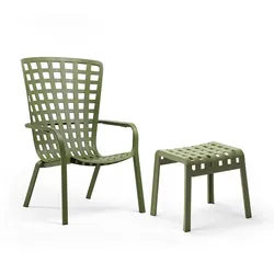 Nardi - Folio verstellbarer Outdoor-Sessel + Poggio Hocker, agave