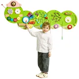 Vevor Motorikbrett, Aktivitätswand, 12 Spiele, Montessori-Sensorik-Wandspielzeug für Kinder von 3–12 Jahren, Montessori-Lernaktivitätszentrum, ideal für Kleinkinder-Spielzimmer, Kindergarten