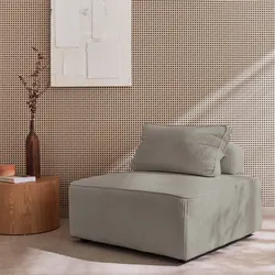 Sessel ohne Armlehne mit Cord- Bezug für ein modulares Sofa - Lao