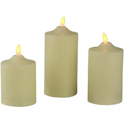 LED-Kerze AM DESIGN, beige (creme), Ø:7,50cm, Kunststoff, Kerzen, mit beweglicher LED-Flamme, creme