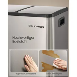 Songmics Mülleimer 15 l Grau/Silberfarben