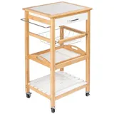 Wenko Finja, Bambusholz + Mdf, Weiß Wenko Küchenwagen in Bambus (B)49 x (H)81 x (T)38 cm
