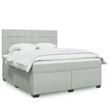 vidaXL Boxspringbett 180 x 200 cm Hellgrau