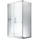 Glaszentrum Hagen Hephaistos Komplettdusche mit Drehtür rechts 100 x 90 cm weiß/satiniert D648360641500