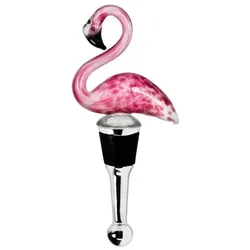 EDZARD Flaschenverschluss Flamingo für Champagner, Wein und Sekt, Höhe 13 cm, Muranoglas-Art, Handarbe