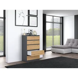 Top e shop Topeshop M5 ANTRACYT/ARTISAN Kommode - Grau/Braun
