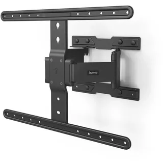 Hama TV Wandhalterung schwenkbar, neigbar, Slim (TV Wandhalterung 37-90 Zoll, VESA 200x200 bis VESA 600x400, bis 50kg, ausziehbare Halterung, geringer Wandabstand, mit Fischer-Dübeln) schwarz