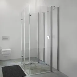 HÜPPE Design pure U-Kabine mit 2 Schwingfalttüren mit Festteil, Maßanfertigung, Glas ohne Anti-Plaque