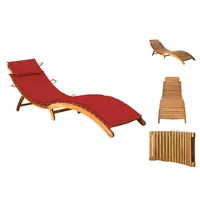 vidaXL Wellnessliege Gartenliege Sonnenliege Relaxliege Holzliege ergonomisch mit Auflage r braun